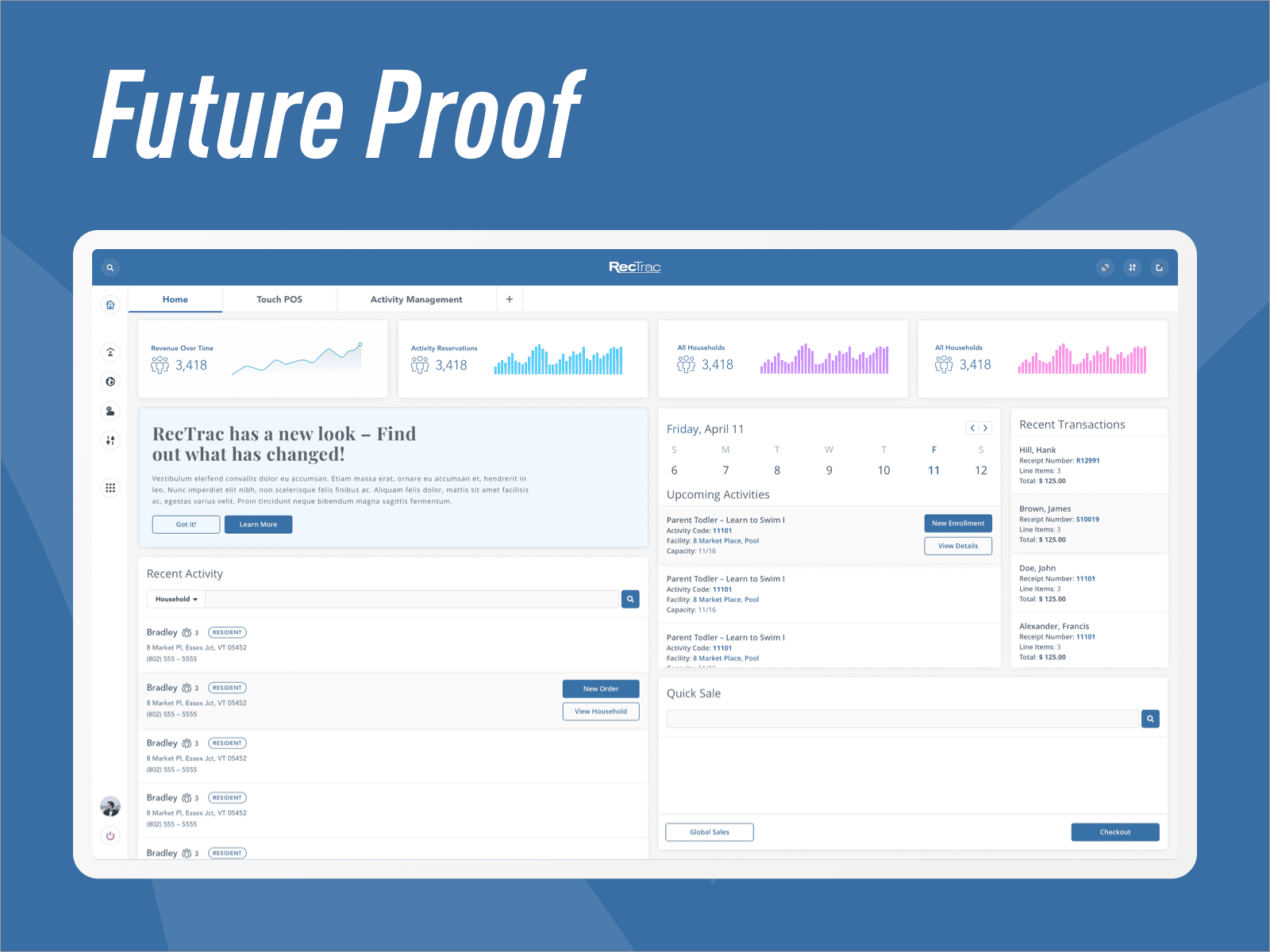 RecTrac's new design language can adapt seamlessly to multiple design aesthetics to grow with the organization.